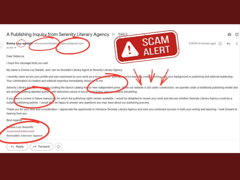 SCAM ALERT: Fake Literary&nbsp;Agents